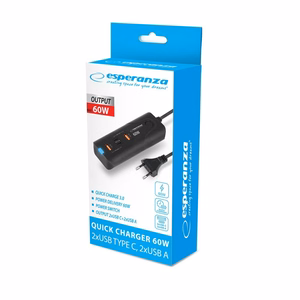 Esperanza EZC109 mobiilseadme laadija universaalne must AC kiire laadimine