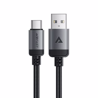 Acefast C20-04 USB-A - USB-C kaabel 480Mb/s 3A 1.2m - must