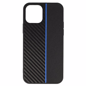 Tel Protect CARBON ümbris iPhone 12 Pro Max, must sinise triibuga
