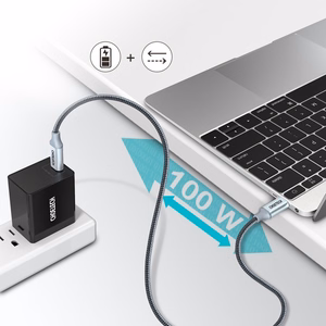 Choetech XCC-1002-GY USB-C - USB-C PD QC kaabel 100W 5A 480Mb/s 1.8m - hall