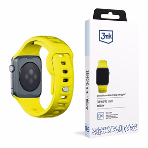 3mk silikoonrihm Apple Watchile, 38/40/41/42 mm, kollane, väike suurus