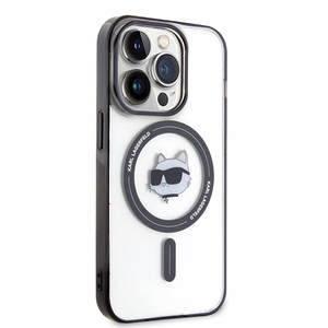 Karl Lagerfeld IML Choupette's Head MagSafe ümbris jaoks iPhone 15 Pro - läbipaistev