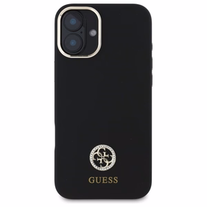 Guess Silicone Logo Strass 4G Ümbris jaoks iPhone 16 - must