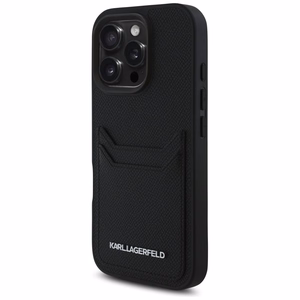 Karl Lagerfeld HC Grained PU Cardslot Metal Elong Ümbris jaoks iPhone 16 Pro Max - Must