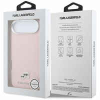 Karl Lagerfeld Karl & Choupette Head Pins Saffiano MagSafe iPhone Air Ümbris - roosa