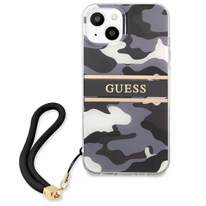 Guess GUHCP13MKCABBK iPhone 13 6.1" чёрный/чёрный жёсткий чехол Camo Strap Collection