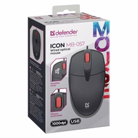 Defender Icon MB-057 optiline hiir 1000 DPI must vaikne klikk