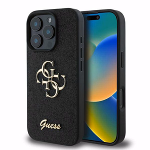 Guess Fixed Glitter Big 4G ümbris jaoks iPhone 16 Pro Max - must
