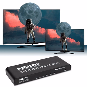 Qoltec 51799 aktiivne HDMI jagur 4 x HDMI 4K x 2K | 6Gb/s | 60Hz