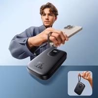 Joyroom JR-PBF17 22.5W 10000mAh Powerbank sisseehitatud USB-C kaabliga + 0.25cm USB-C kaabel - must