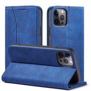 Magnet Fancy Case Case iPhone 12 Pro Max Kott Kaardikott Rahakott Card Stand Sinine