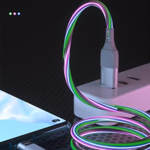USB Cable Dudao "L9XT Flowing Light" Grey "Type-C" 100cm (led cable)
