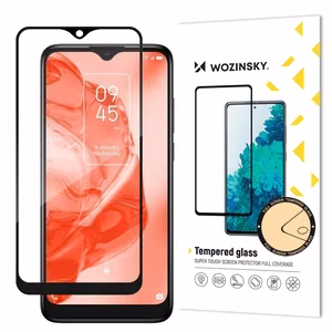Wozinsky Super Durable Full Glue karastatud täisekraaniklaas TCL 205-le, sobib ümbrisega, musta raamiga