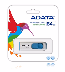 ADATA 64GB C008 USB flash drive USB Type-A 2.0 sinine, valge
