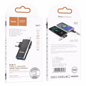 Adapter OTG 2in1 USB C / Lightning USB A Hoco UA17 must