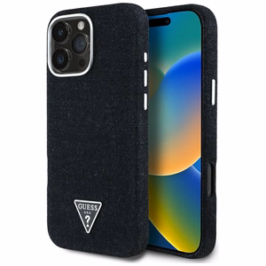 Guess Denim Triangle Logo MagSafe iPhone 16 Pro Max Ümbris - Must