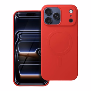 SILICONE MAG COVER (big hole) Ümbris compatible with MagSafe jaoks IPHONE 17 Pro Max punane
