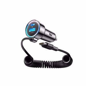 Joyroom JR-CL07 72W 3-in-1 Car Laadija with 1.6m USB-C Kaabel – must