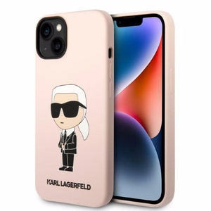 Karl Lagerfeld KLHCP14MSNIKBCP iPhone 14 Plus 6.7" жёсткий чехол розовый/розовый Silicone Ikonik