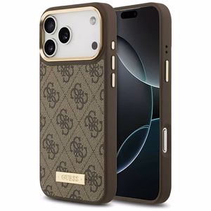 Guess 4G Logo Plate MagSafe Ümbris jaoks iPhone 17 Pro Max - Brown