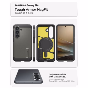 SPIGENi ümbris TOUGH ARMOR ühildub MagSafe'iga SAMSUNG S26 jaoks relvastatud metallist