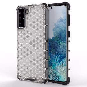 Samsung Galaxy S22 + (S22 Plus) läbipaistev Honeycomb korpus soomustatud kate koos geelraamiga Samsung Galaxy S22 + (S22 Plus) jaoks