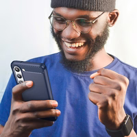 Carbon Ümbris jaoks Samsung Galaxy S23+ flexible silicone carbon cover sinine