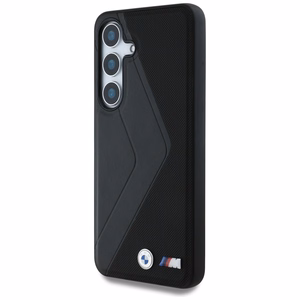 BMW Leather Oversized Stripes MagSafe ümbris jaoks Samsung Galaxy S25 - must