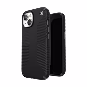 Speck Presidio2 Grip – ümbris iPhone 17e / 16e / 15 / 14 / 13 (must / hall / valge)
