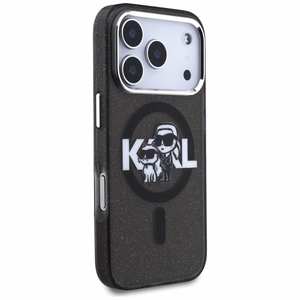 Karl Lagerfeld IML Glitter Karl & Choupette Sketch Logo MagSafe Ümbris jaoks iPhone 17 Pro - Must