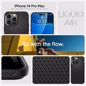 Spigen Liquid Air ümbris iPhone 14 Pro Max'ile - matt must