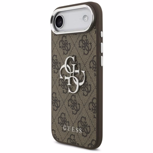 GUESS ümbris fir IPHONE 17 Air GUHCP17MP4G4SMCW (4G PU Leather Ümbris with Big 4G AND Classic Logo and Hõbedane Metal Camera Frame) brown