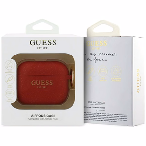 Guess Silikoon Glitter Ring Ümbris for AirPods Pro 3 - punane and Glitter