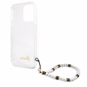 Guess GUHCP13LKPSWH iPhone 13 Pro / 13 6.1" прозрачный жёсткий чехол White Pearl