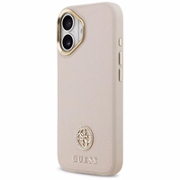GUESS ümbris jaoks IPHONE 17 compatible with MagSafe GUHMP17SPGCRMDEP (PU W/ Grained Strass Logo) roosa