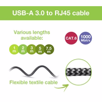 Techly ICOC U3A-RJ45-010 networking cable must, hõbedane 1 m Cat6 F/UTP (FTP)