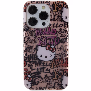 Hello Kitty IML Tags Graffiti ümbris jaoks iPhone 15 Pro Max - roosa