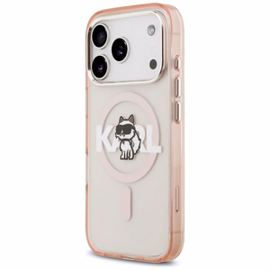 KARL LAGERFELD ümbris jaoks IPHONE 17 Pro compatible with MagSafe KLHMP17LHGCHGKBP (IML Choupette Sketch Logo) roosa