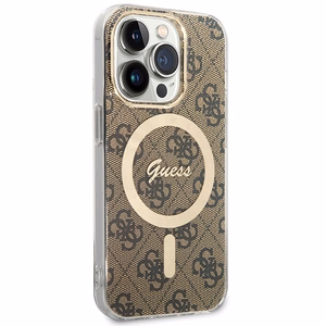 Guess IML 4G MagSafe ümbris jaoks iPhone 15 Pro - brown