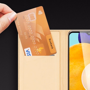 Dux Ducis Skin Pro raamaturiiuli tüüpi ümbris Samsung Galaxy A03s kuldne