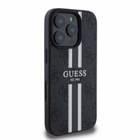Guess 4G Printed Stripes MagSafe ümbris jaoks iPhone 16 Pro Max - must