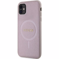 Guess GUHMN61PSAHMCP ümbris jaoks iPhone 11 / Xr - roosa Saffiano MagSafe