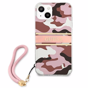 Guess GUHCP13MKCABPI iPhone 13 6.1" розовый/розовый жёсткий чехол Camo Strap Collection