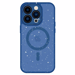 Магнитный матовый чехол Tel Protect Splash для iPhone 15 Pro Max тёмно-синий