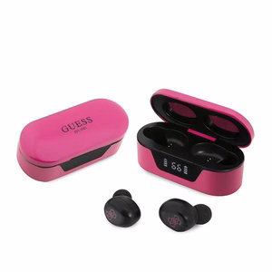 Беспроводные наушники Guess GUTWST31EM TWS Bluetooth с зарядным кейсом малинового цвета
