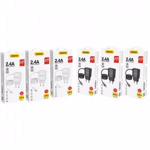 Laadija Dudao A2ProL must (2xUSB) + integreeritud Lightning kaabel