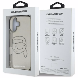 KARL LAGERFELD ümbris jaoks IPHONE 16 Pro KLHCP16LHKHDCELK (IML Rhinestones S K Head) must
