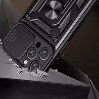 Hybrid Armor Camshield iPhone 16 Pro Max Armored Ümbris with Camera Cover and Stand - Must