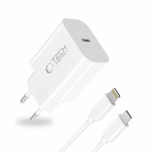 Tech-Protect NC20W Wall Laadija with 100 cm USB-C / Lightning Kaabel - Valge