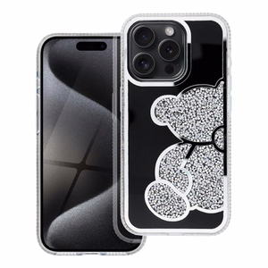 TEDDY BEAR Ümbris jaoks IPHONE 15 hõbedane